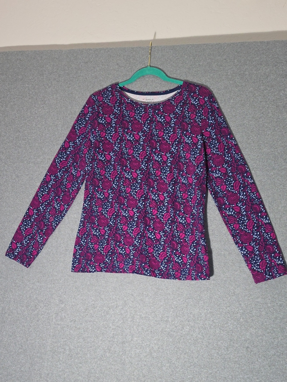 Womens Talbots Long-Sleeve Floral Print Top - Purple/Pink